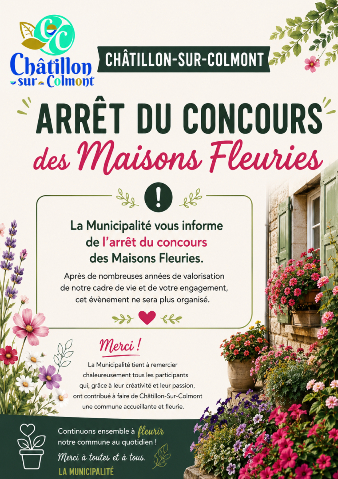 Arrêt du concours des maisons fleuries 2026